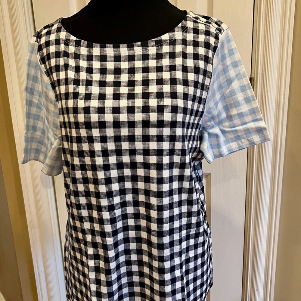 Charter Club Women's Top Checkered Pattern Size LG NWT